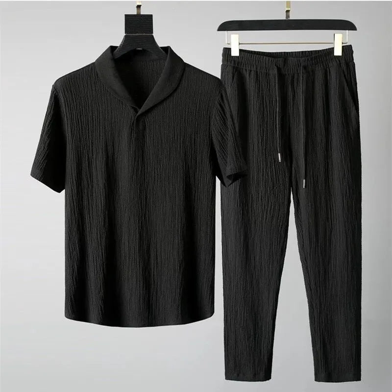 Sandro Herren Outfit | Business Casual Hemd und Hose, Atmungsaktive Baumwolle M-4XL 7