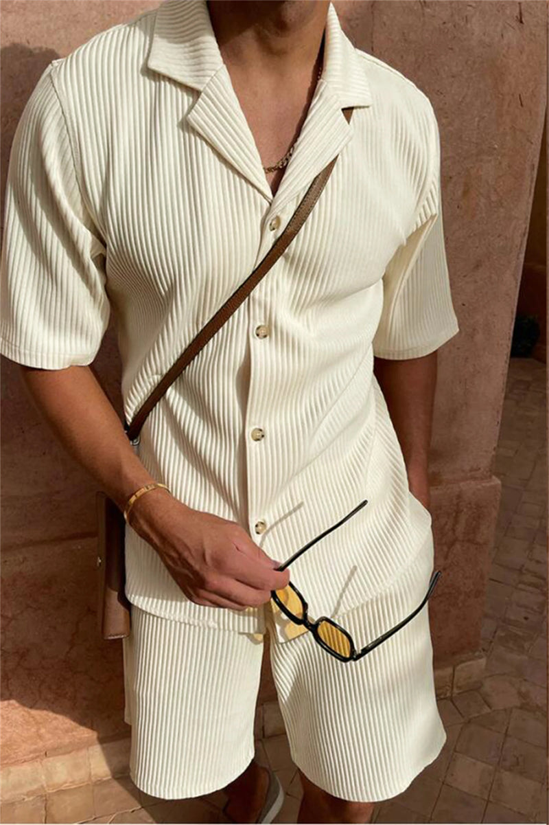 Sola Herren Strandanzug | Stretch Corduroy, Kurzarm