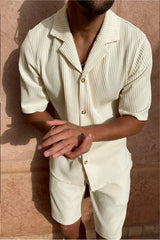 Sola Herren Strandanzug | Stretch Corduroy, Kurzarm