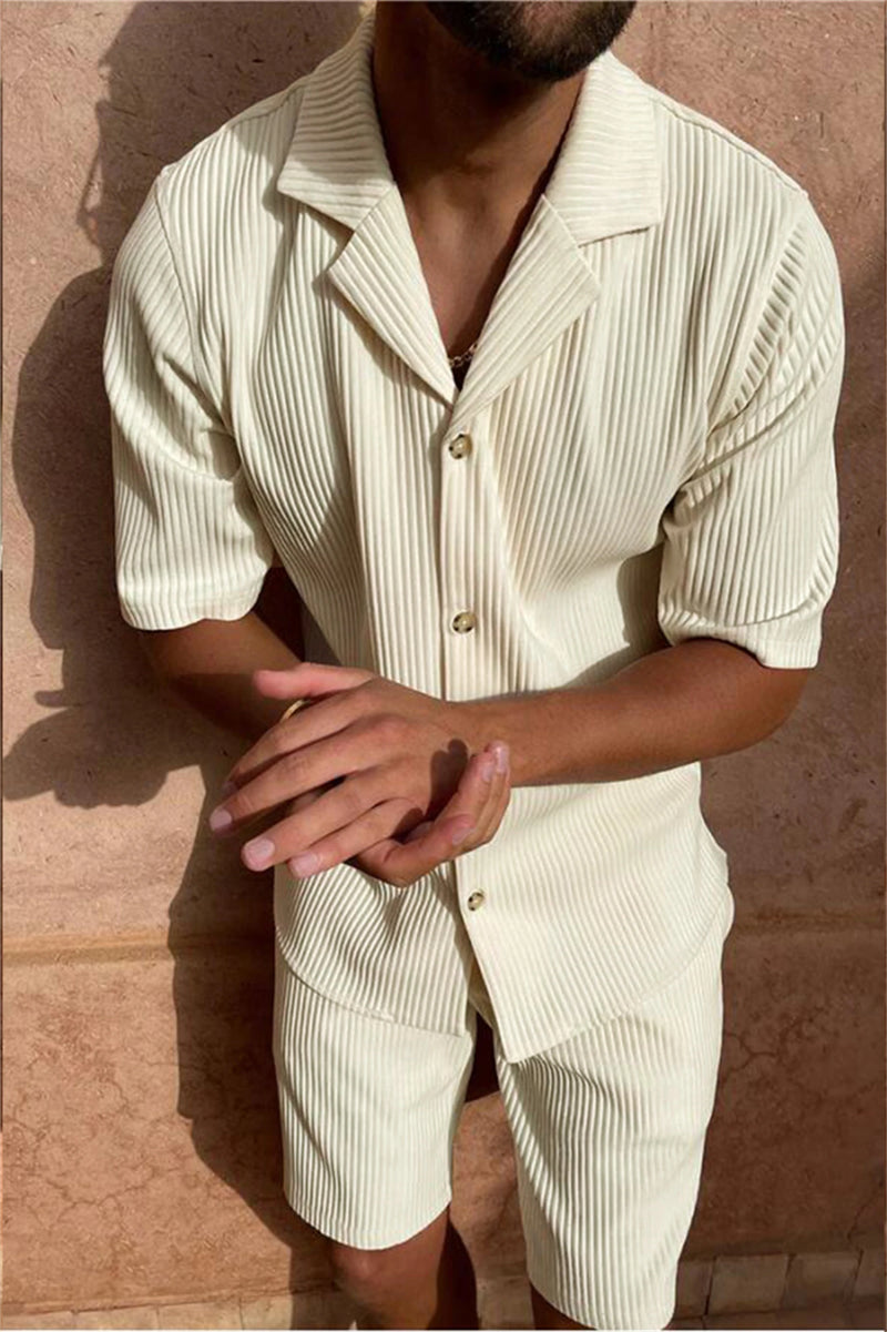 Sola Herren Strandanzug | Stretch Corduroy, Kurzarm