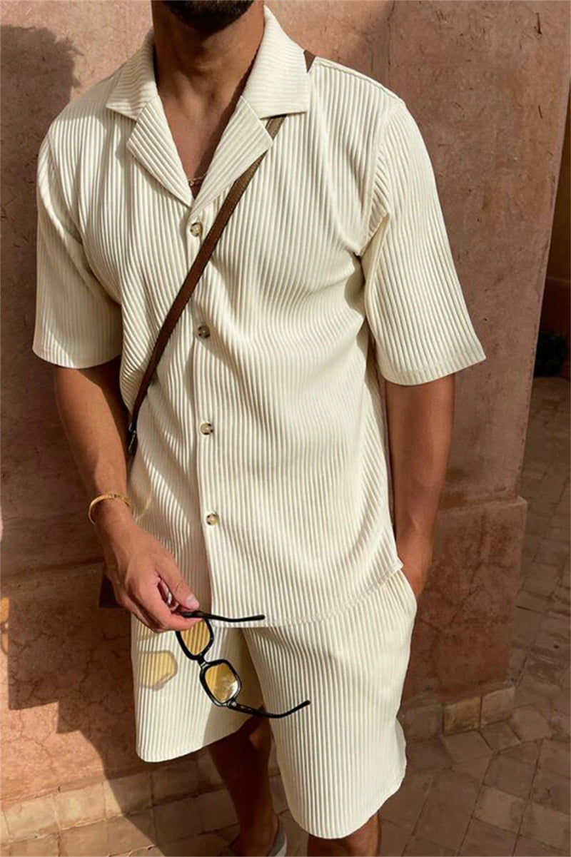 Sola Herren Strandanzug | Stretch Corduroy, Kurzarm