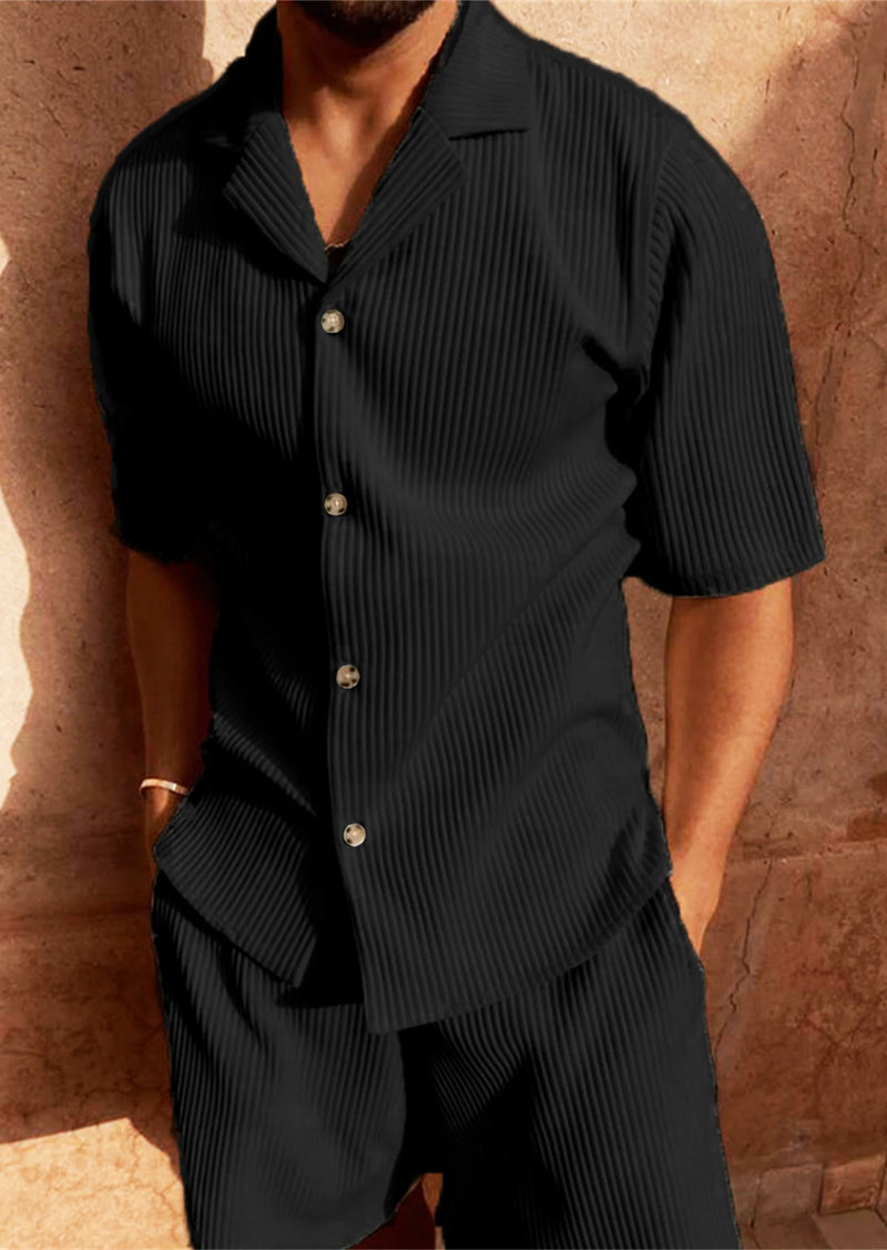 Sola Herren Strandanzug | Stretch Corduroy, Kurzarm