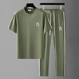 Sumo Herren Sportanzug | Kurzarm T-Shirt & Streifenhose aus Baumwolle