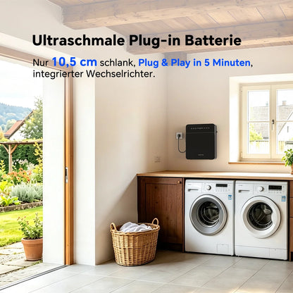 Marstek Venus E Mini – Plug & Play Speicher, 2 kWh, 105 mm dünn, 1,5 kW, 10 Jahre Garantie